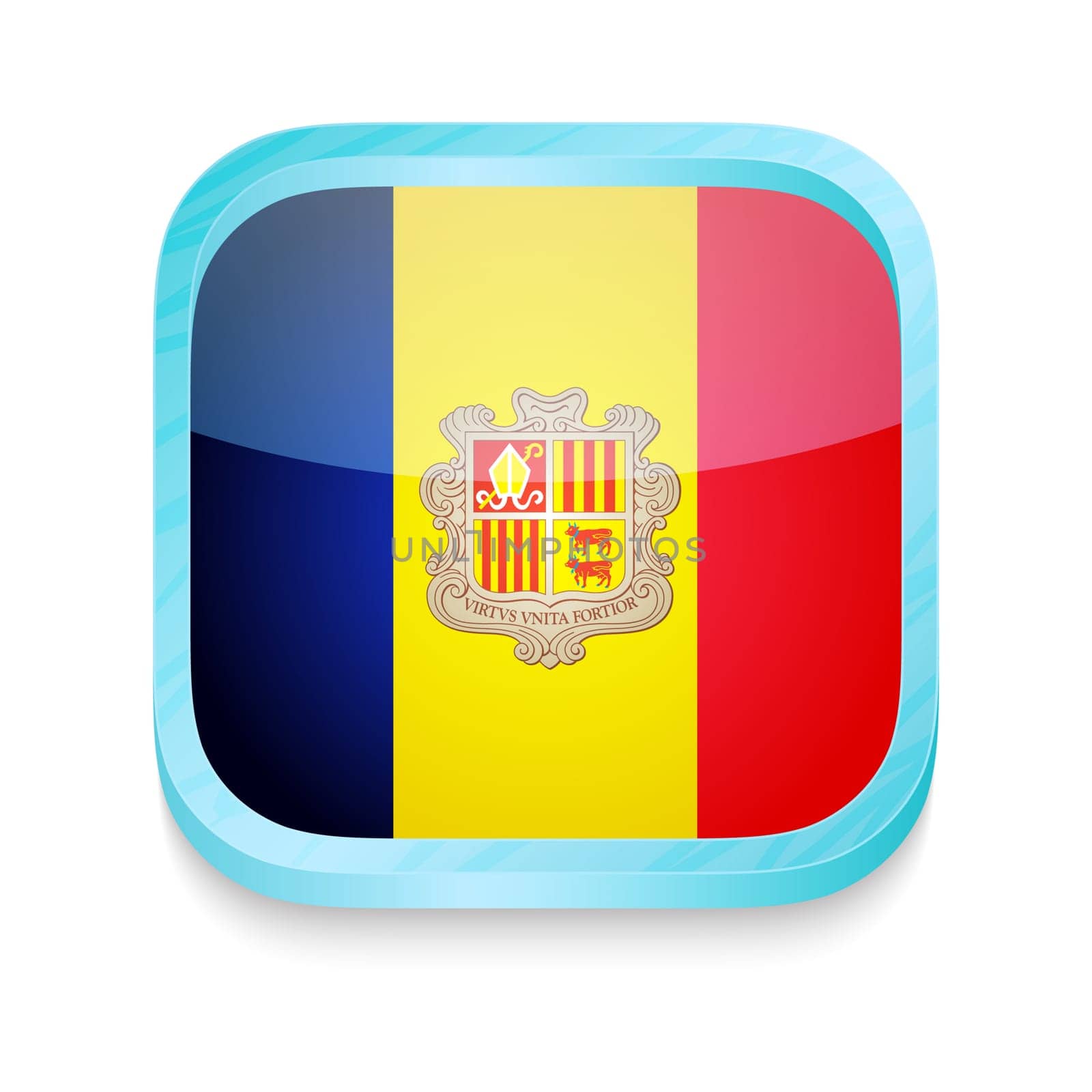 Smart phone button with Andorra flag