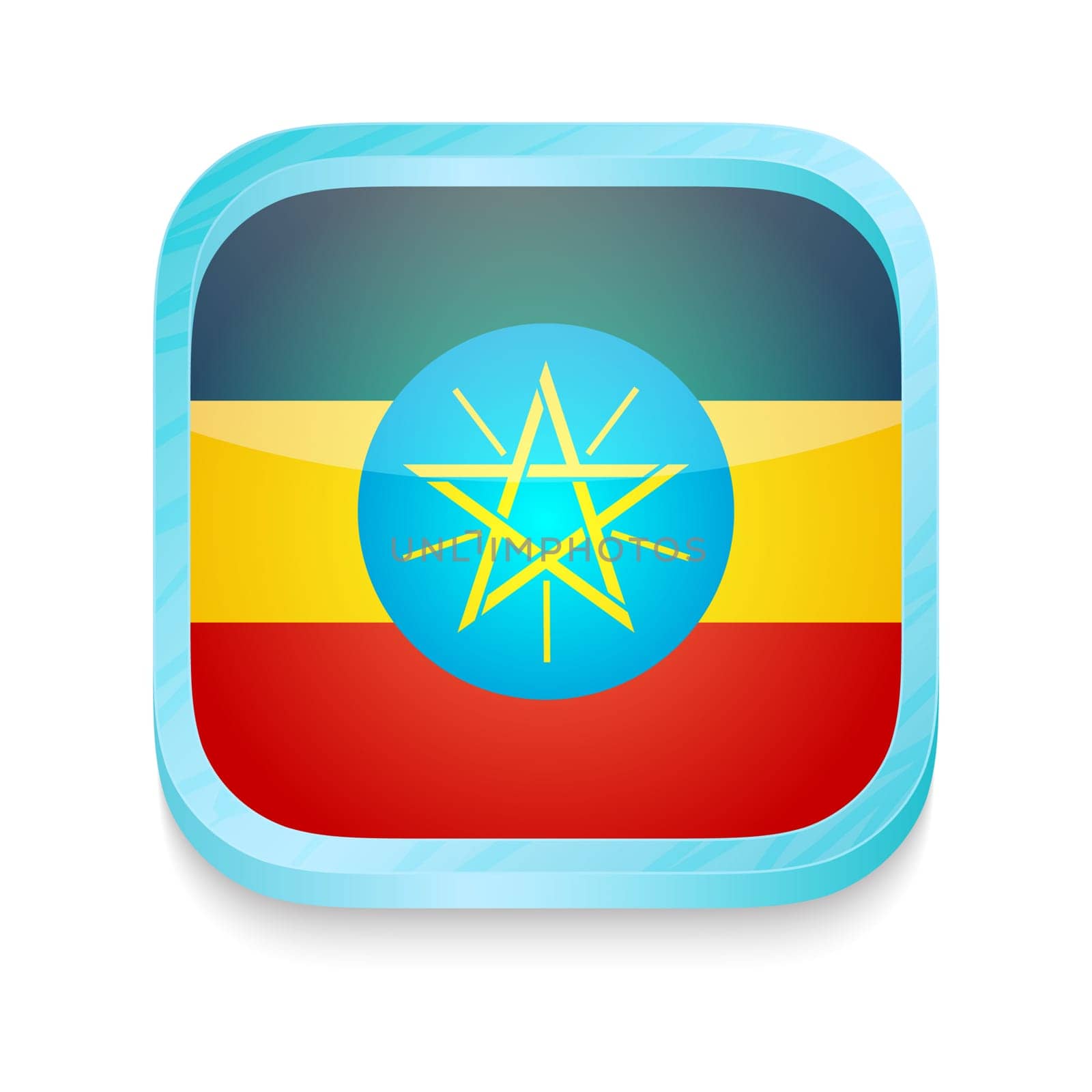 Smart phone button with Ethiopia flag