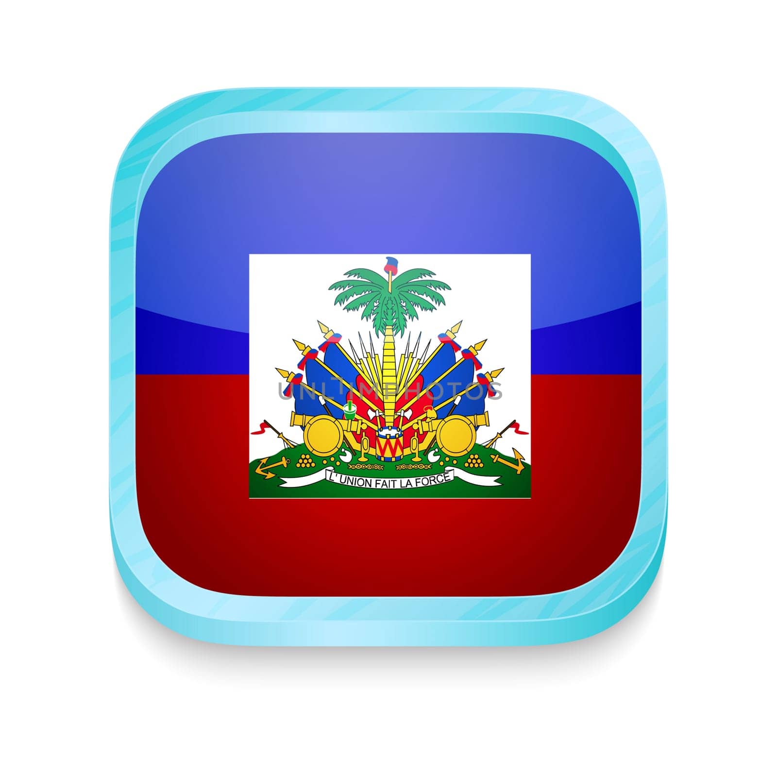 Smart phone button with Haiti flag