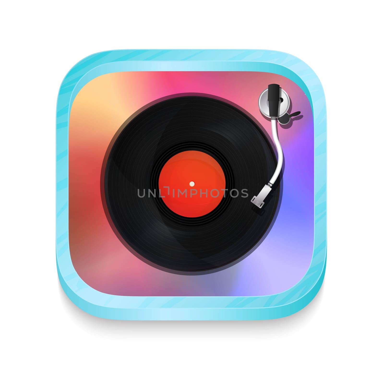 Vintage record player icon illustration over white background