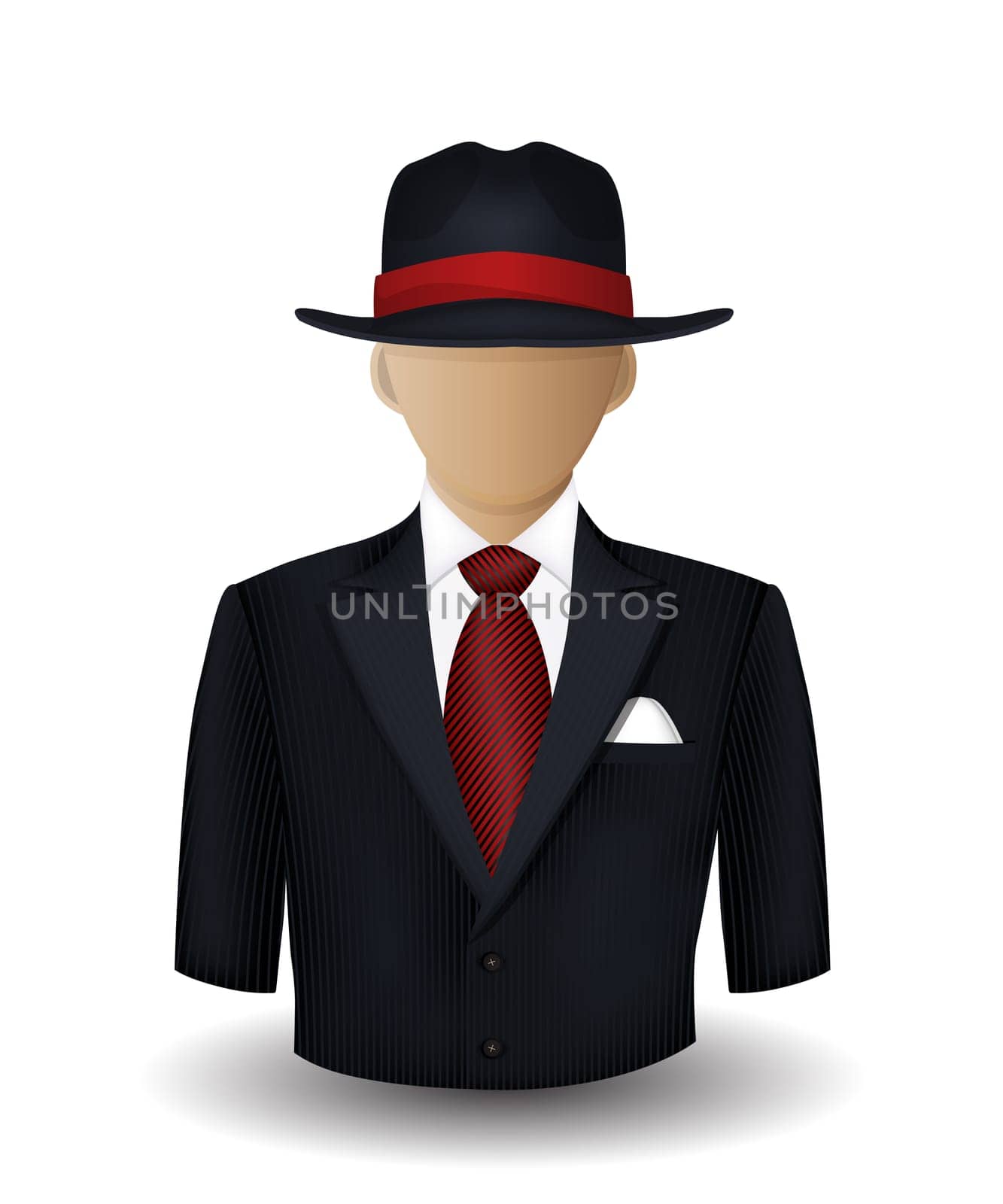 Mobster avatar on white background