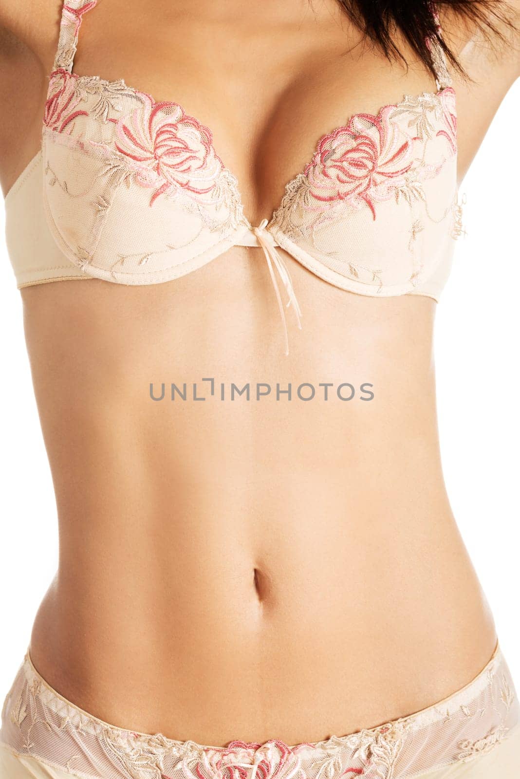 Fit and slim young woman belly