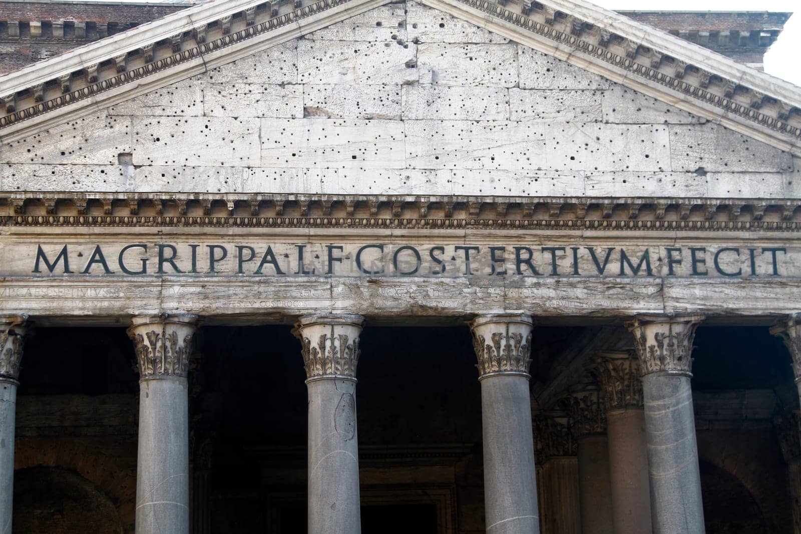 View of the Pantheon located in Rome, Italy.