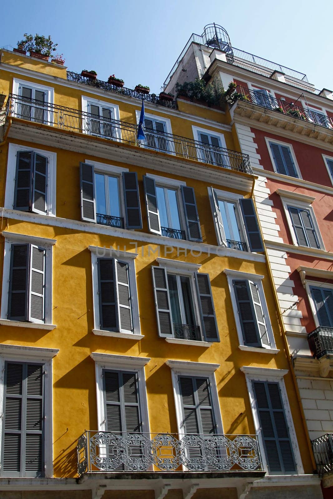 General view of the architecture of Rome buildings in Italy.