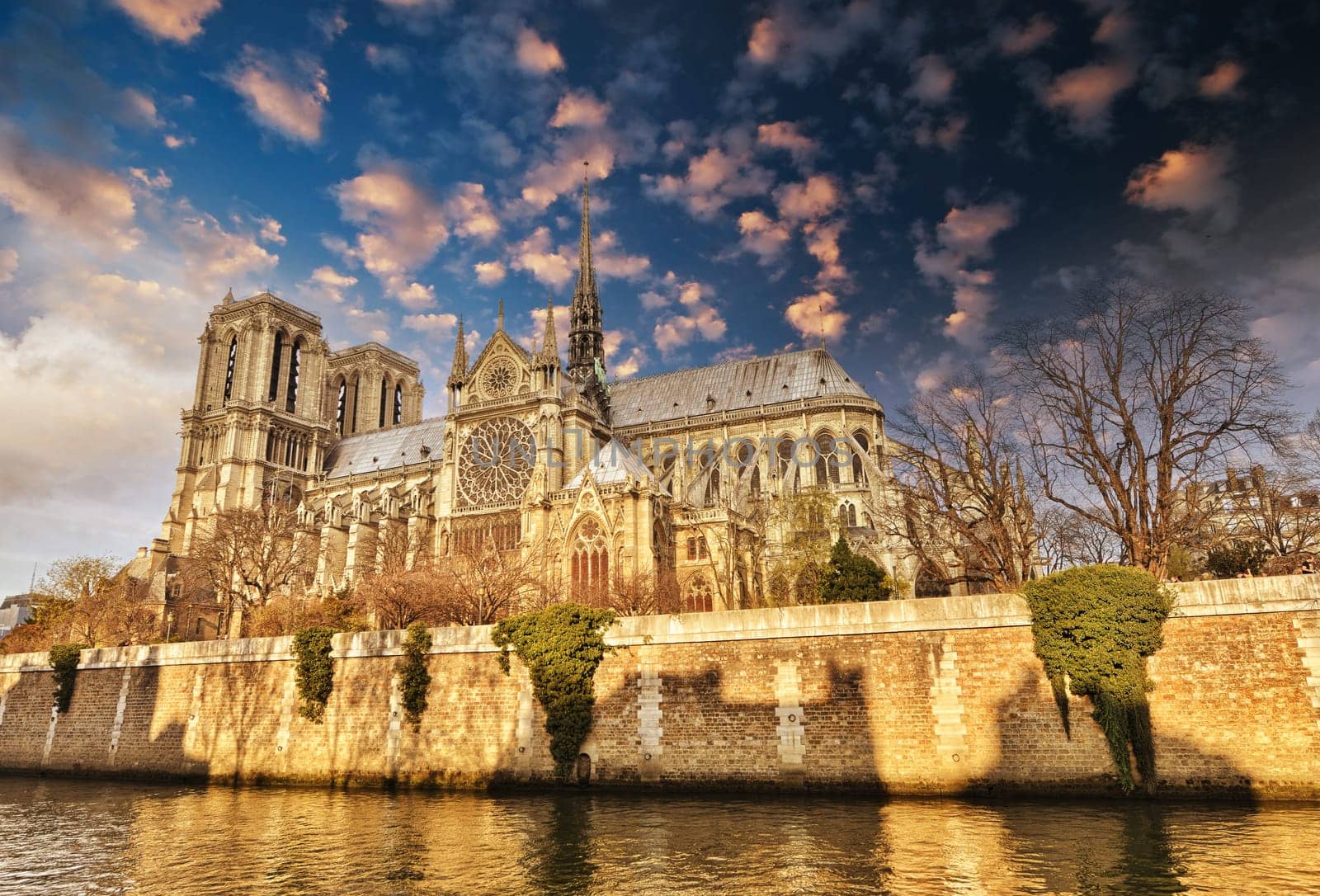 Paris. Beautiful view of Notre Dame Cathedral.