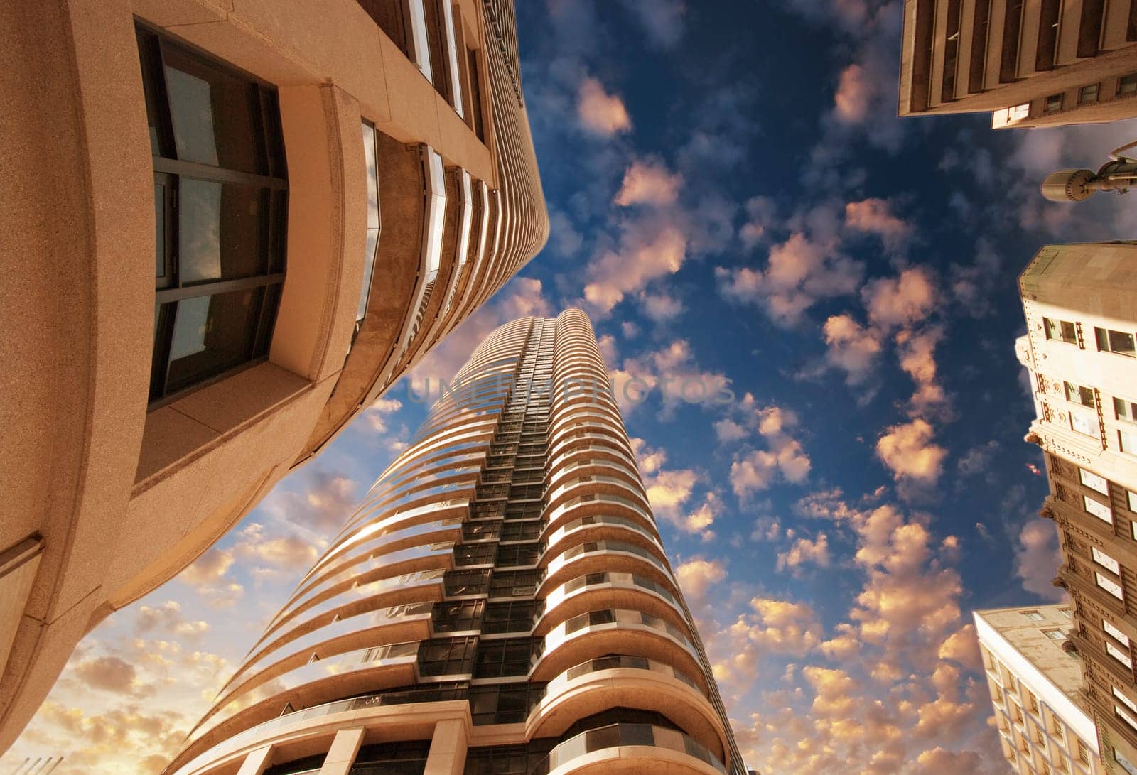 Wonderful upward view of Toronto Modern Buildings and Skyscrapers - Canada.
