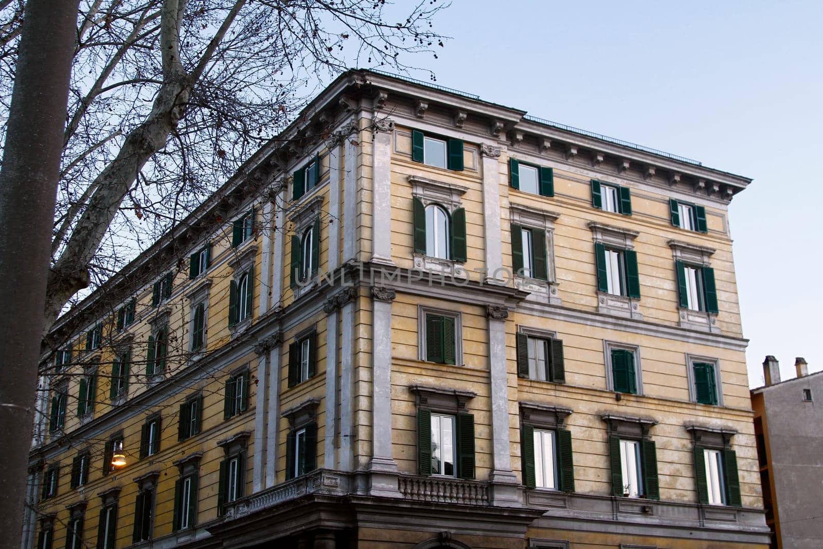 General view of the architecture of Rome buildings in Italy.