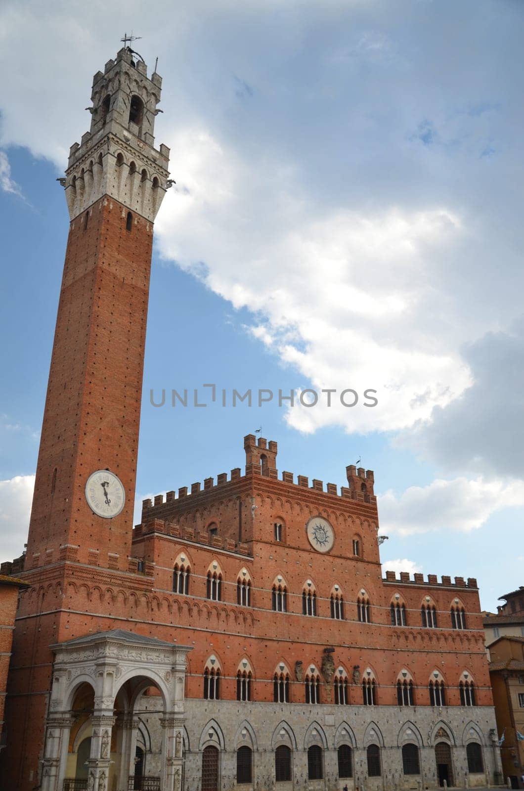 Majestic Palazzo Pubblico on Piazza del Campo in Siena, Tuscany, Italy