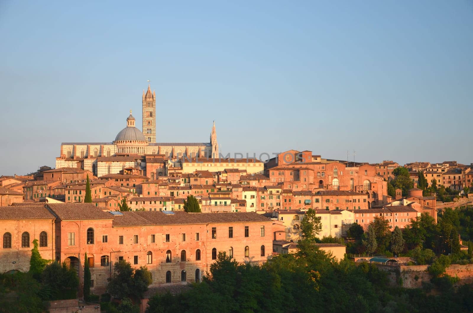 Gorgeous panorama of Siena at sunset, Tuscany, Italy