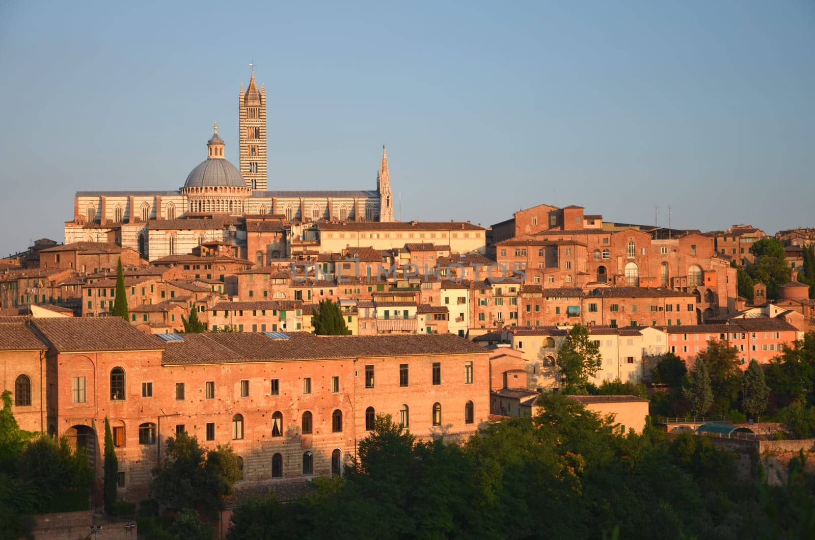 Gorgeous panorama of Siena at sunset, Tuscany, Italy
