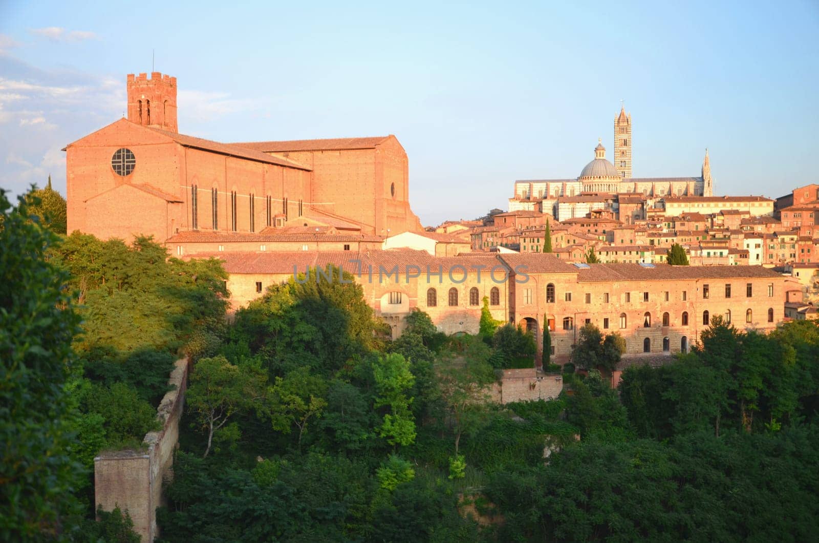 Gorgeous panorama of Siena at sunset, Tuscany, Italy