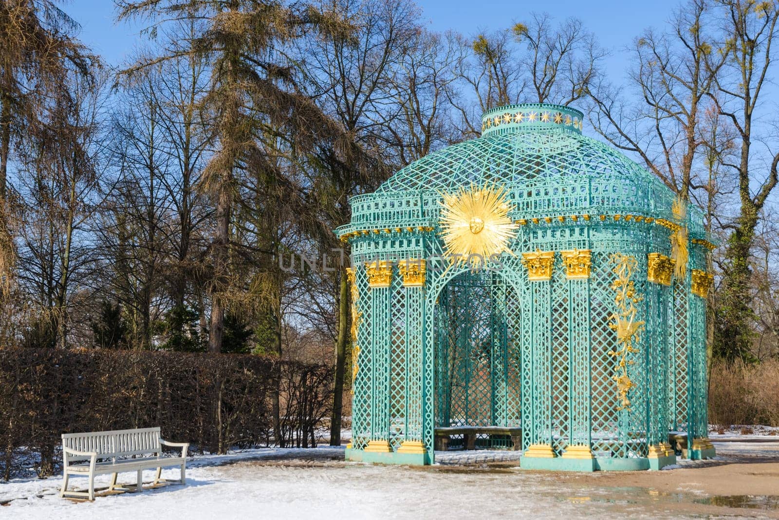 Trellised gazebo of Frederick the Great - Kiing Prussia in royal palace Sanssouci park