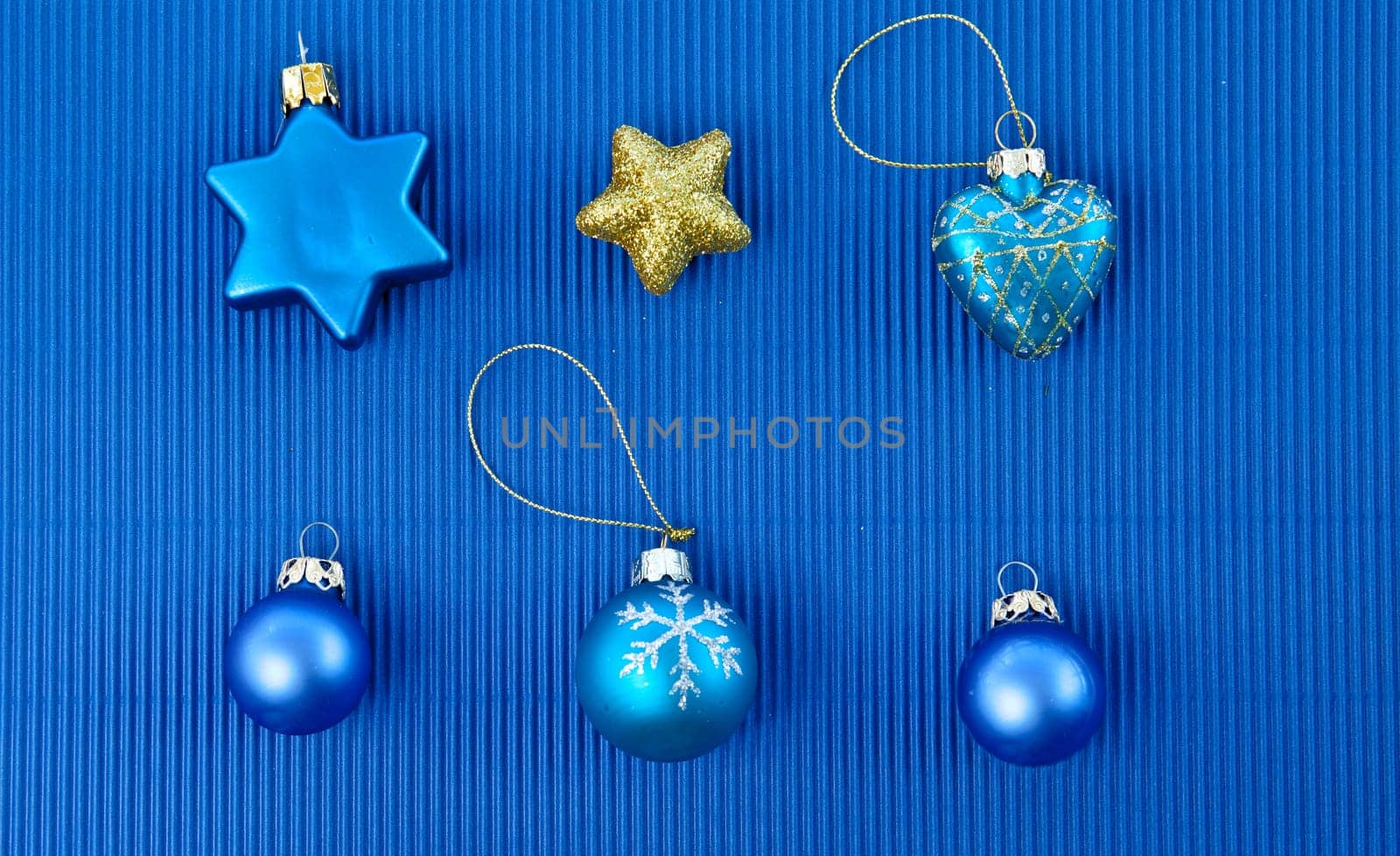 Background with blue Christmas decoration