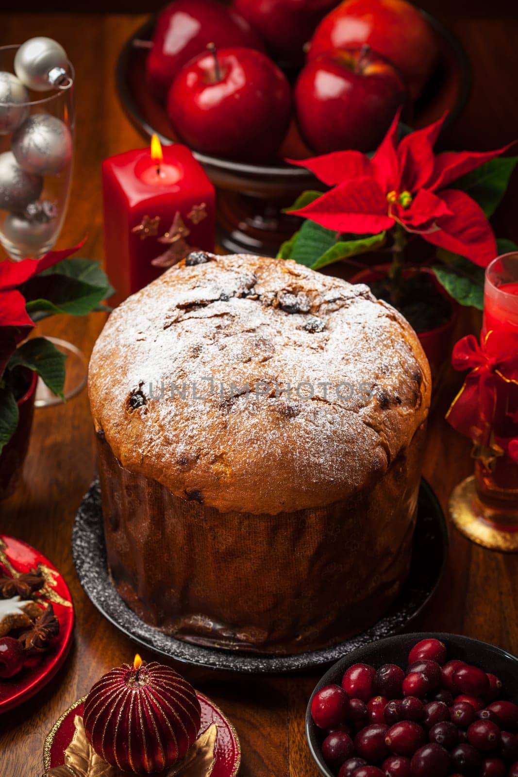 Panettone cake for Christmas - traditional Italian Christmas cake