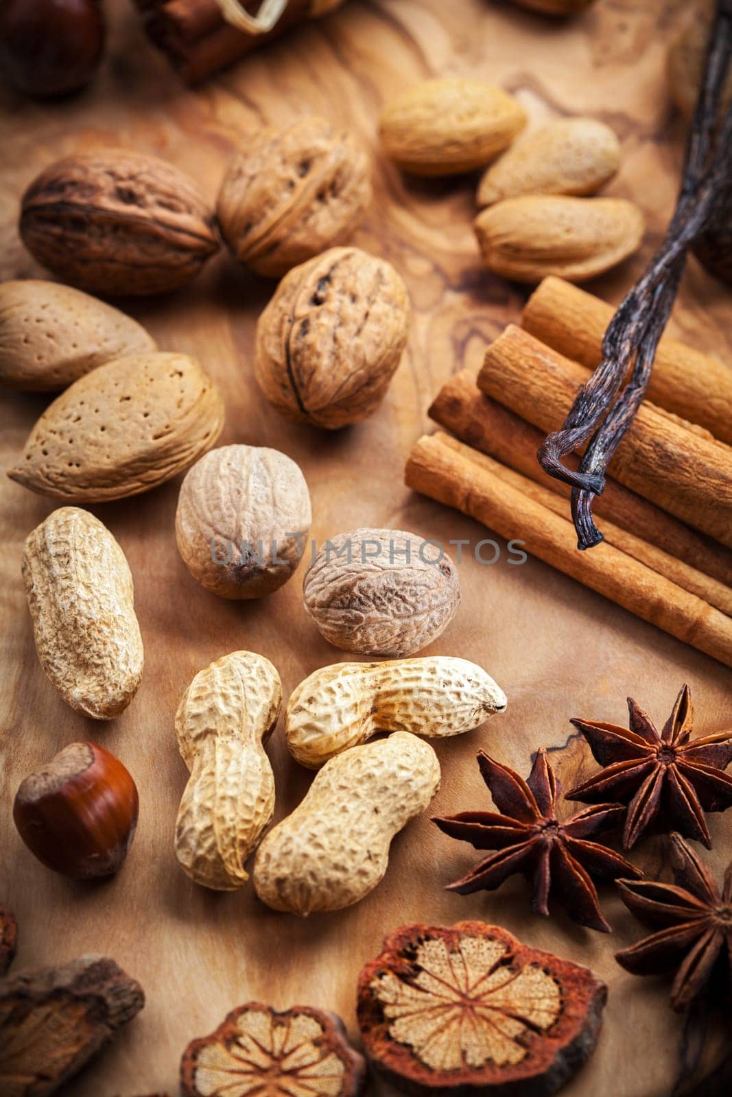 Christmas spices, nuts and baking ingredients