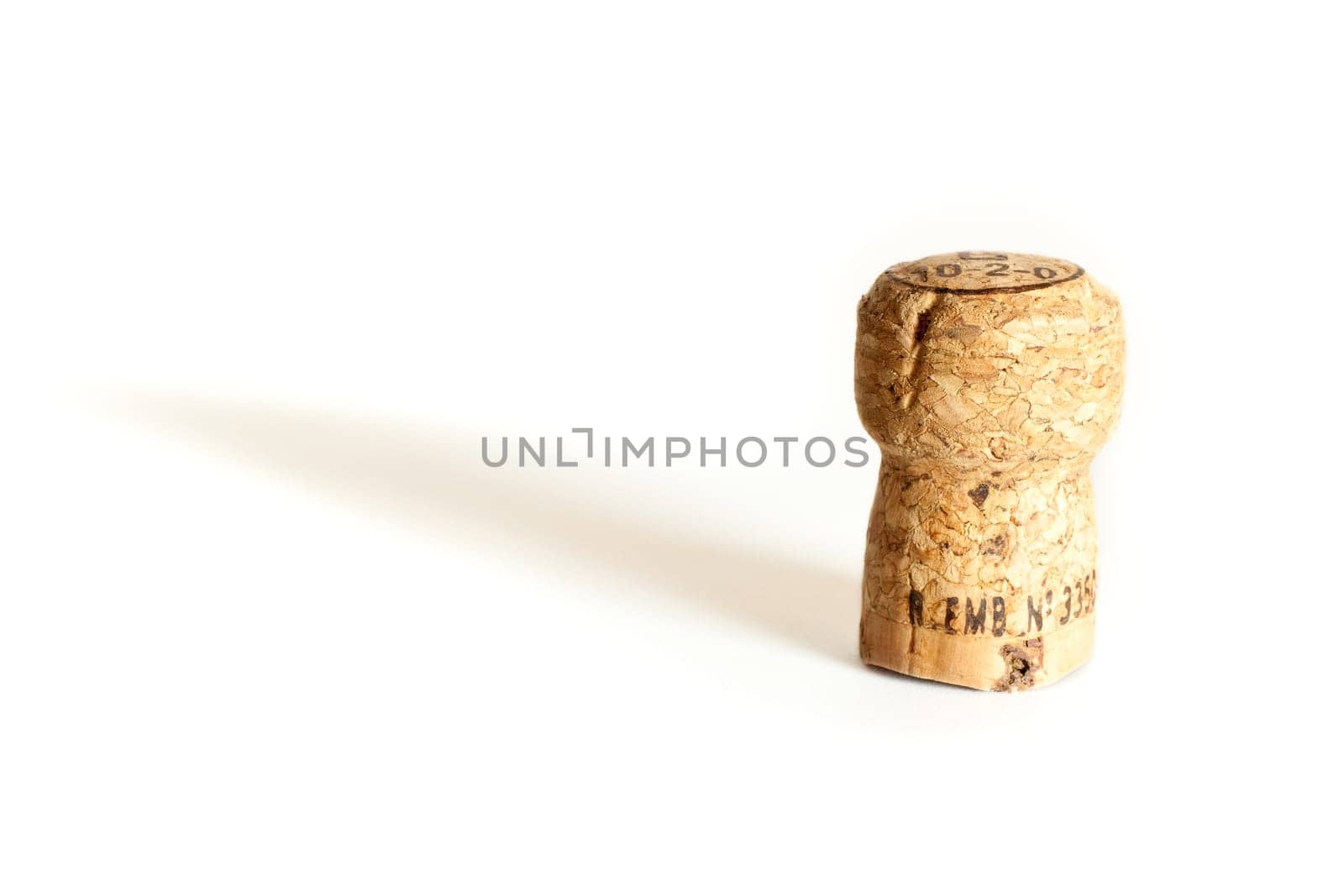 Champagne cork isolated on white background