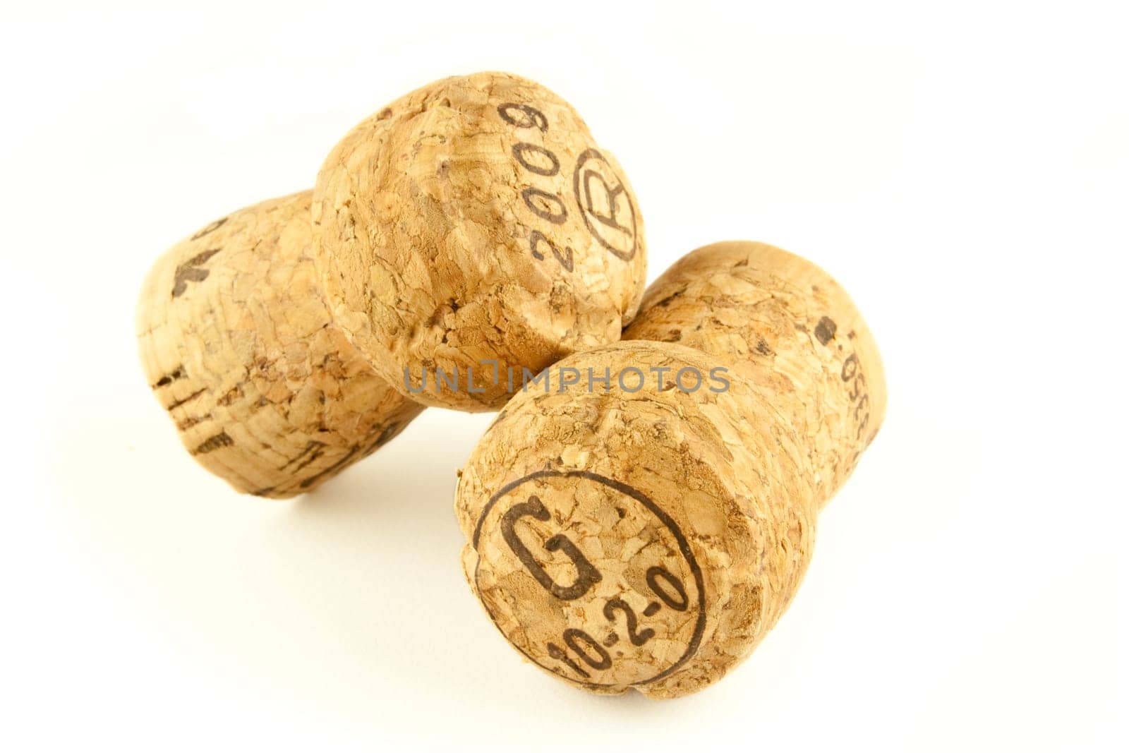 Champagne cork isolated on white background