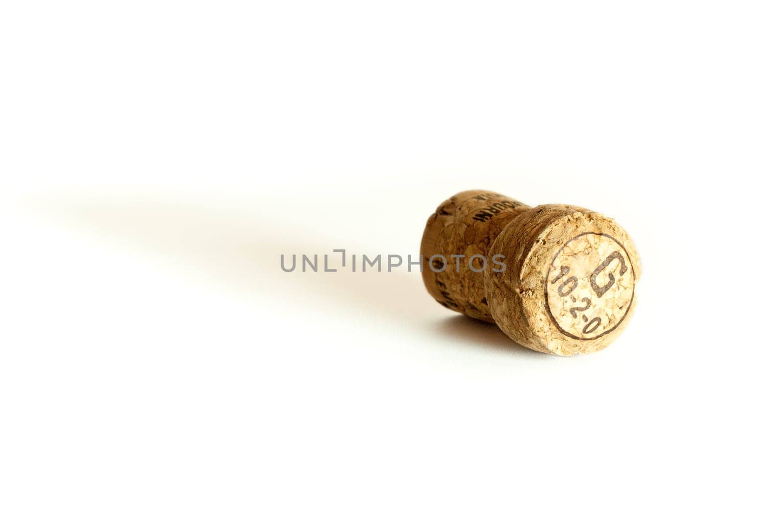 Champagne cork isolated on white background