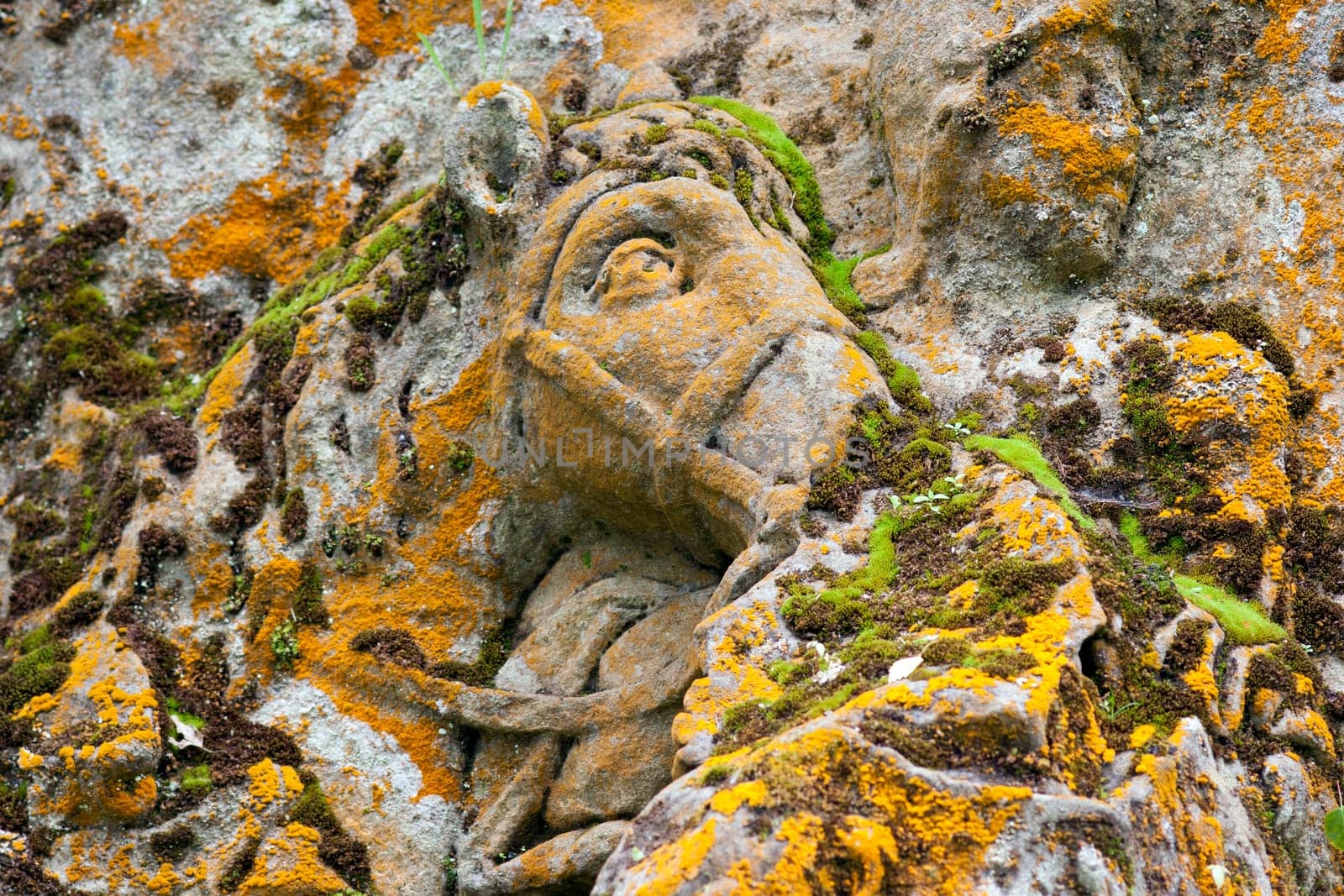 Kuks Forest Sculptures - Adoration of the Magi - detail of the Baroque relief by Matthias Bernard Braun in the Bethlehem of Braun, Kuks, Czech Republic. The Bethlehem of Braun (Czech