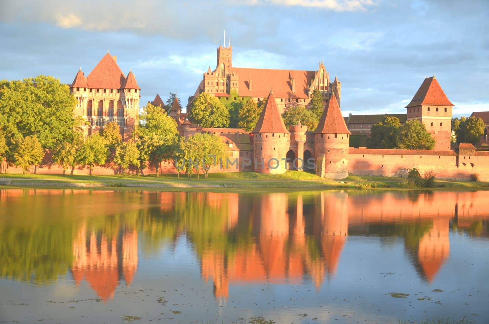 Picturesque view of Malbork castle in Pomerania region, Poland