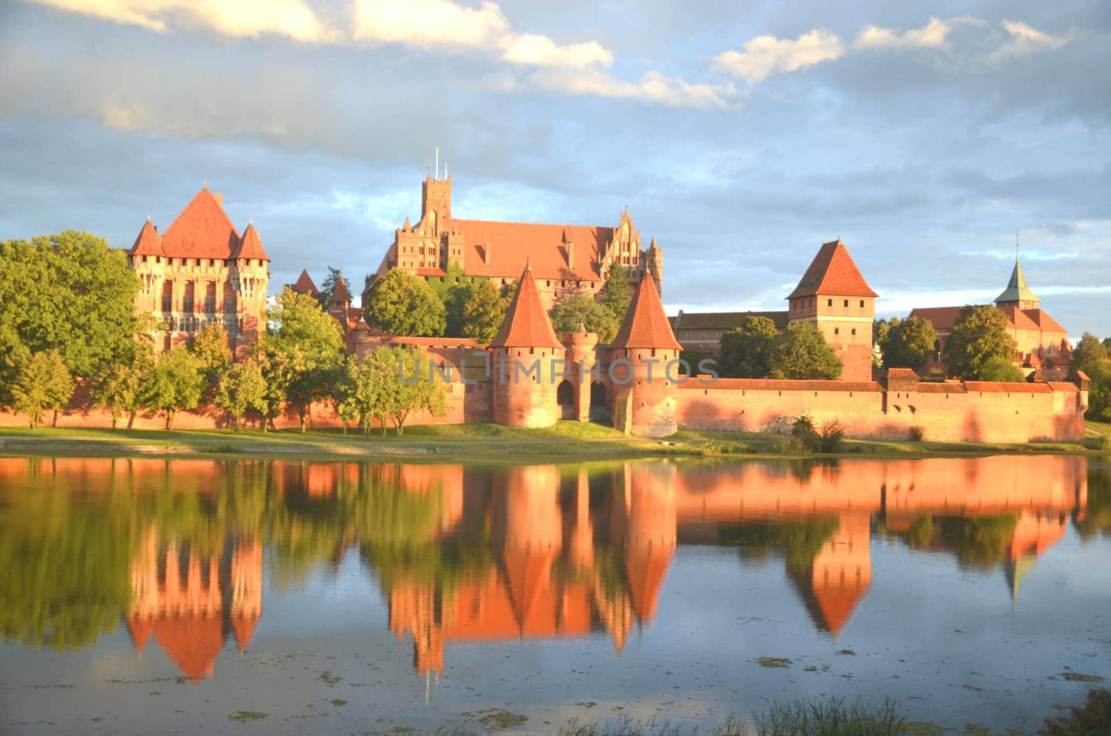 Picturesque view of Malbork castle in Pomerania region, Poland