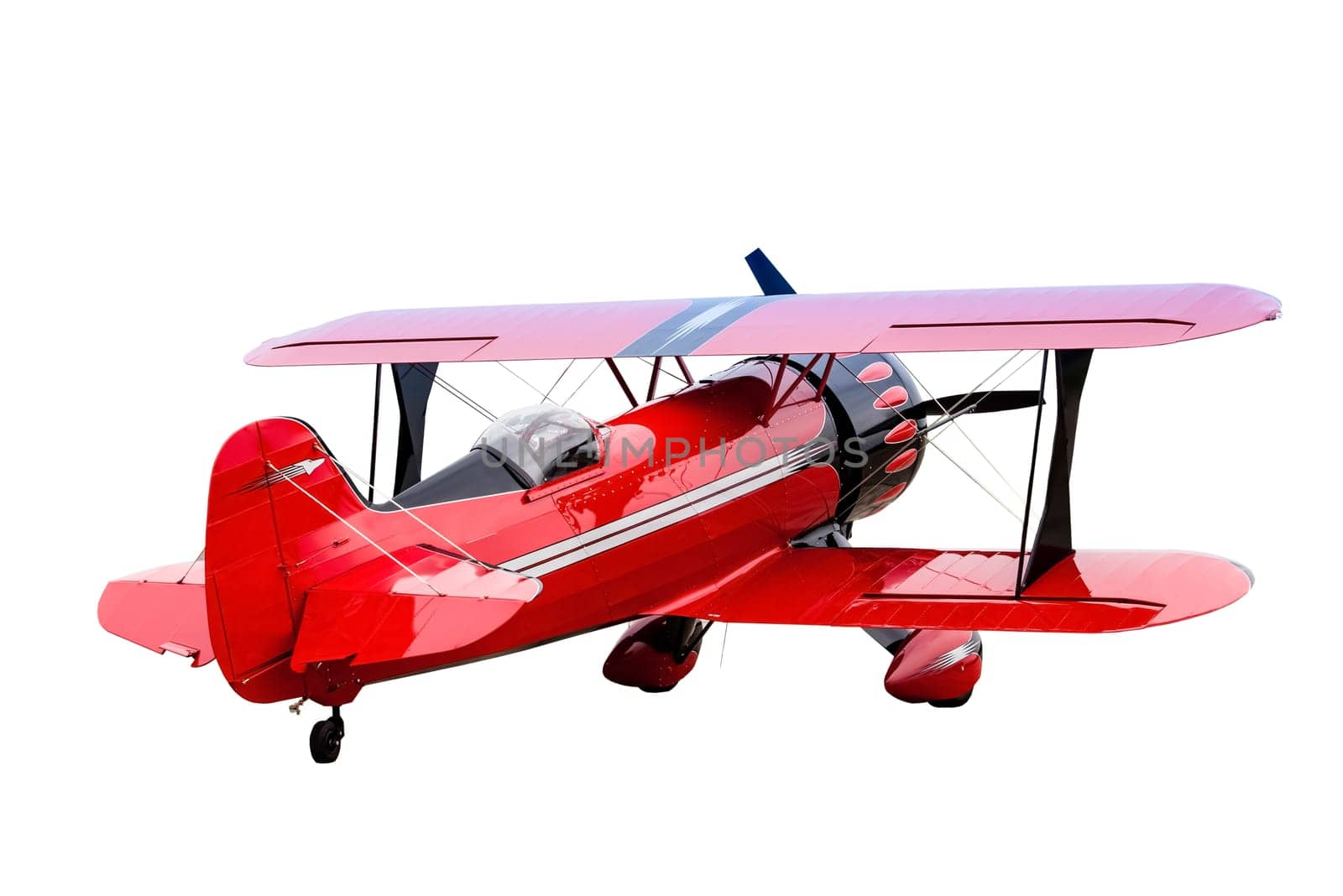 old  plane isolated. red plane.