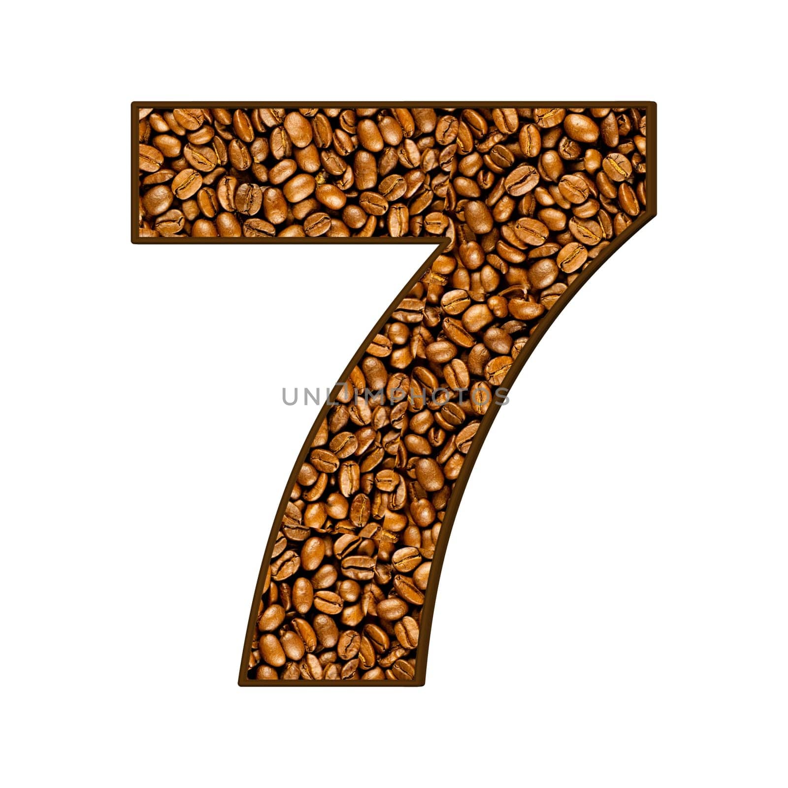 coffee letter on white.  One letter of  coffee alphabet. Letter A