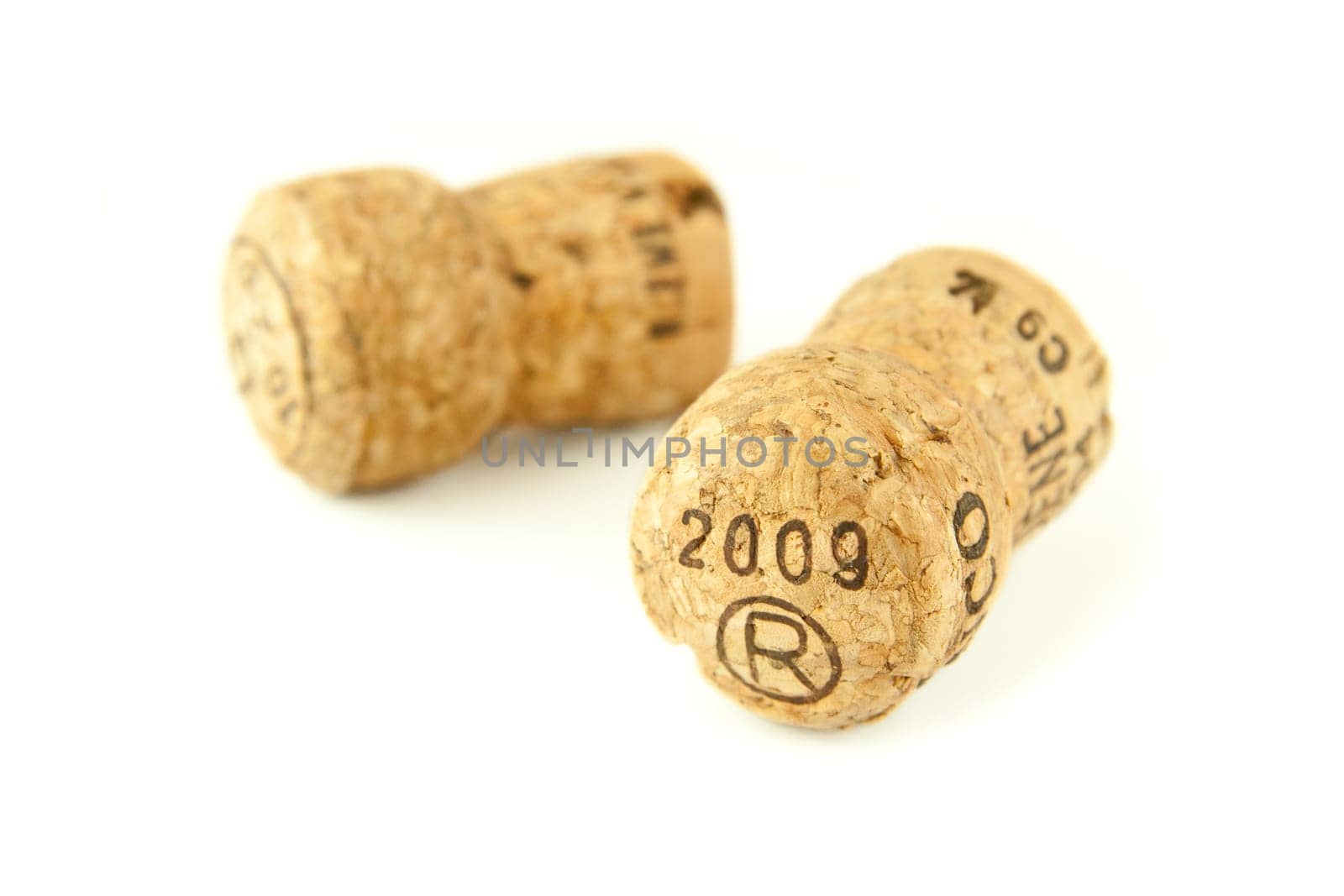 Champagne cork isolated on white background
