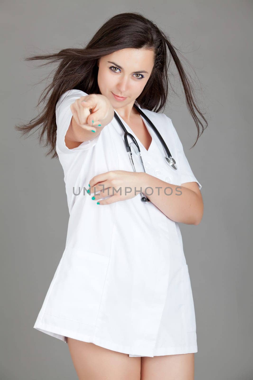 Portrait of a friendly female doctor. happy young smiling female doctor
