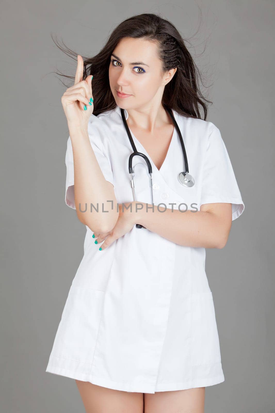 Portrait of a friendly female doctor. happy young smiling female doctor