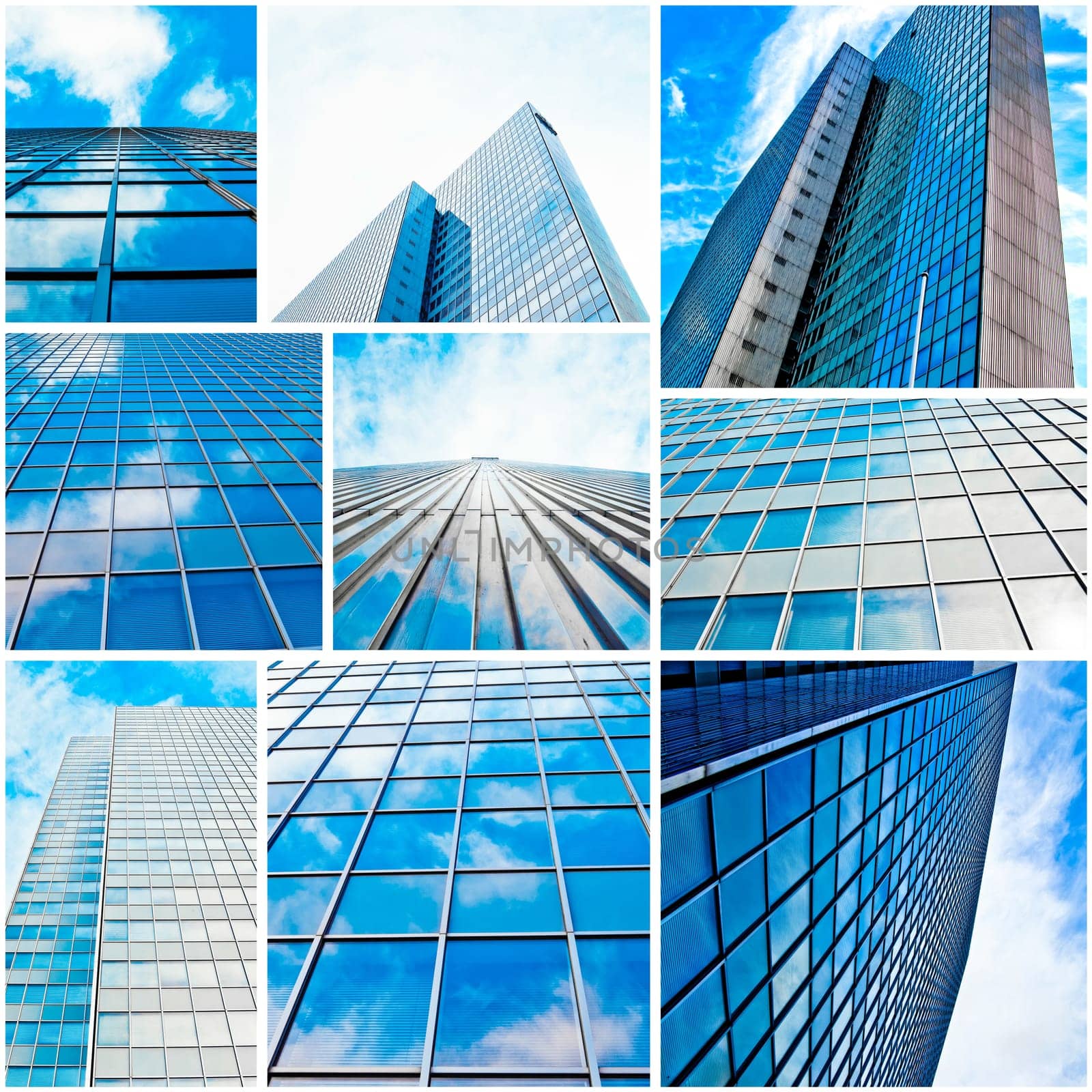 Modern glass silhouettes of skyscrapers
