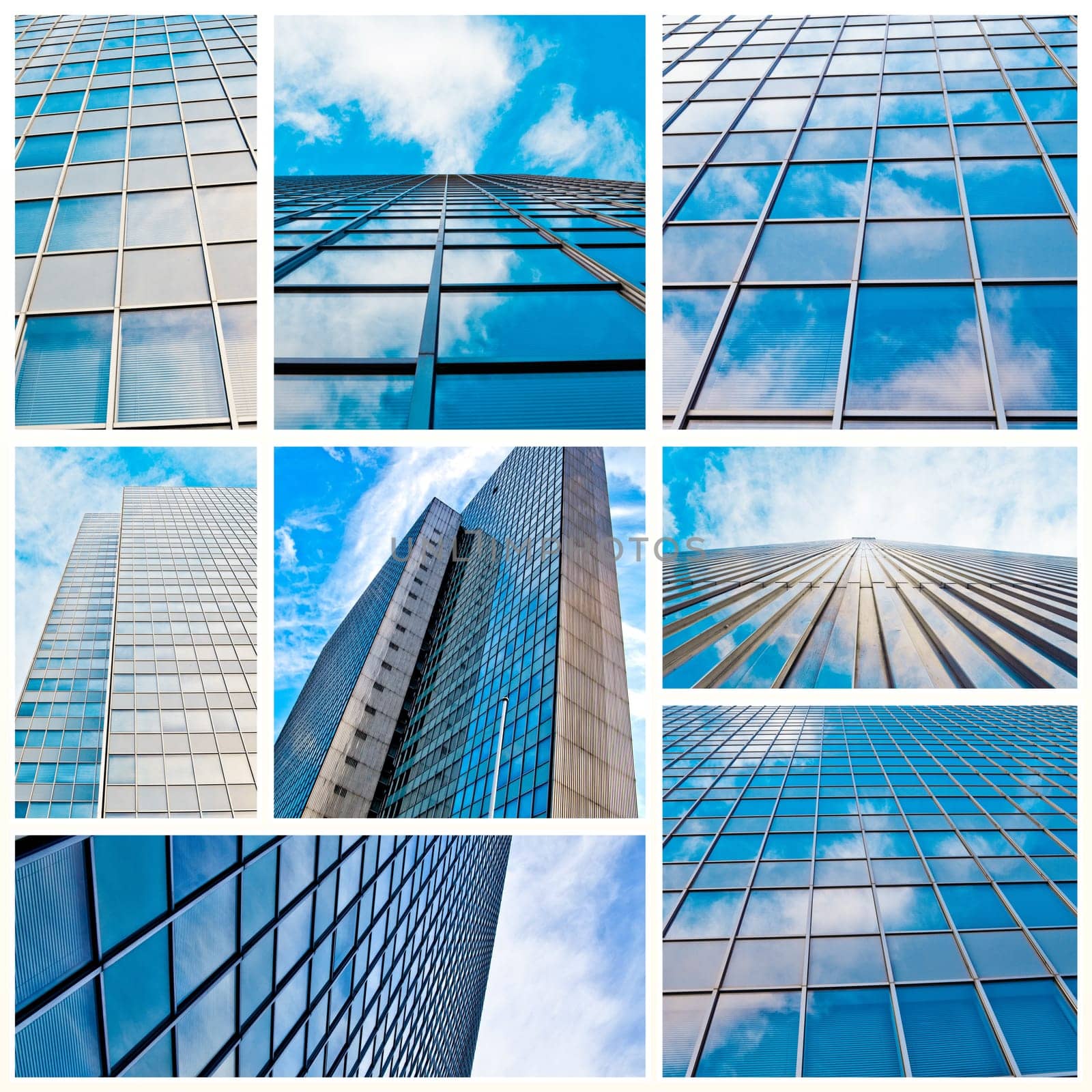 abstract glass skyscraper. Glass wall of office buildings. modern glass silhouettes. Modern office.