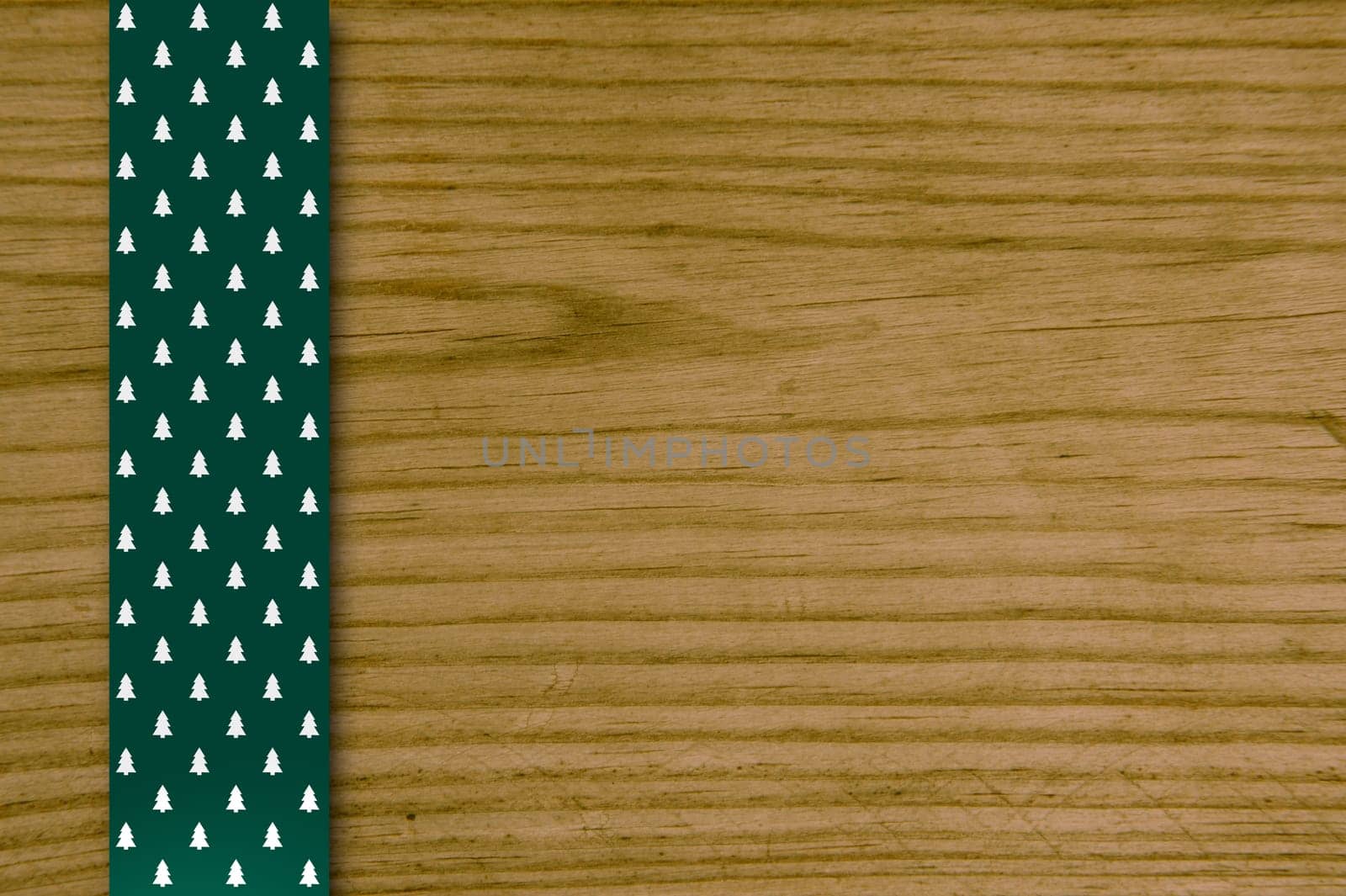 Wooden board with Christmas green fabric