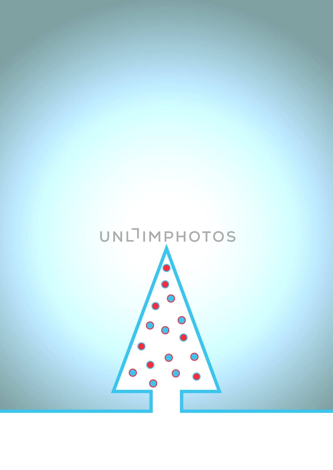 Christmas background light blue with Christmas tree