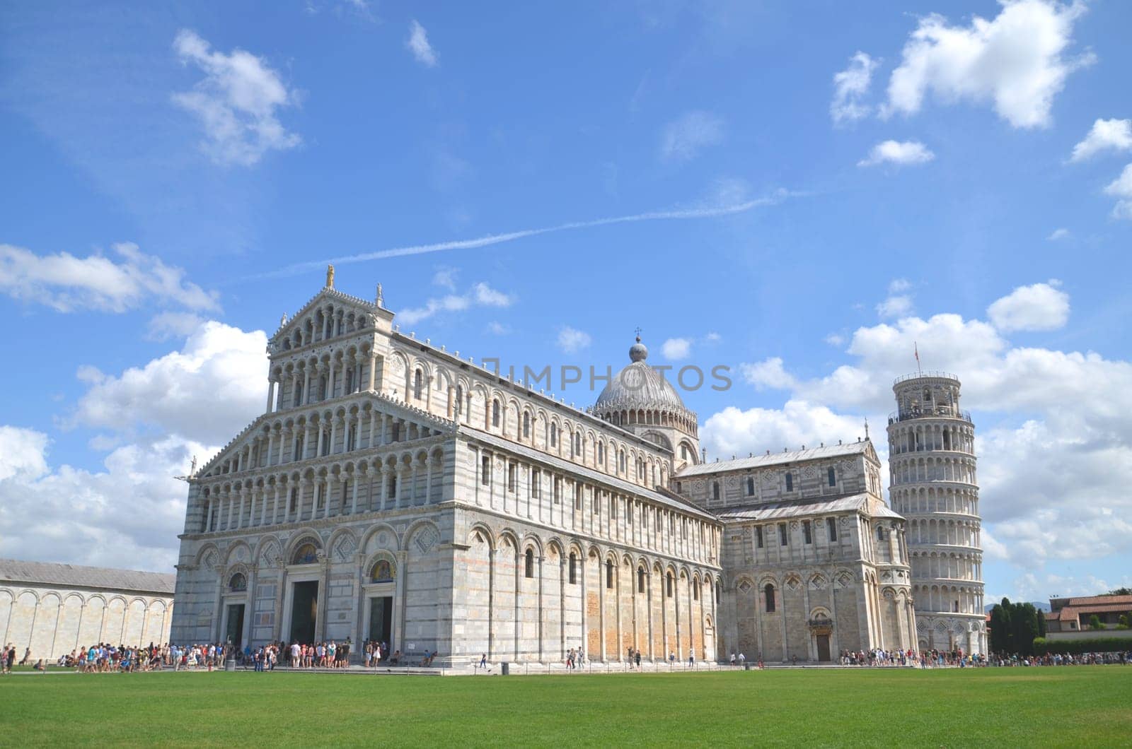 The Leaning Tower on Square of Miracles in Pisa, Tuscany in Italy