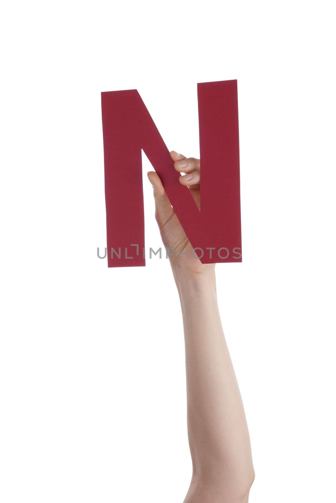 A Red N Hold by a Hand, Isolated