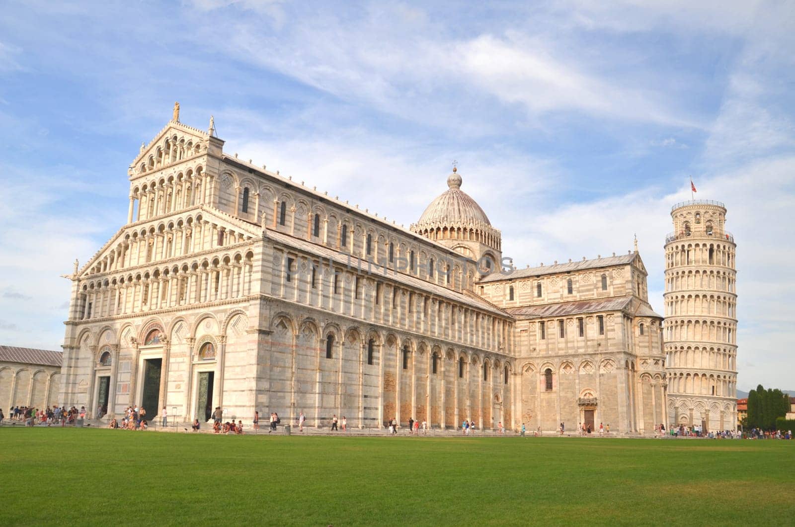 The Leaning Tower on Square of Miracles in Pisa, Tuscany in Italy