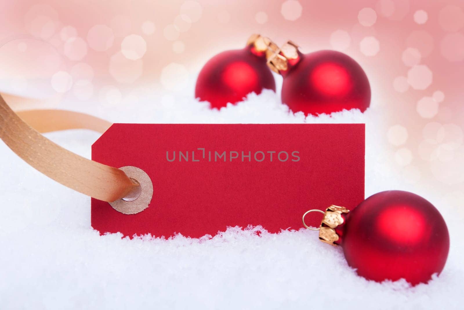Red Label With Copy Space as Christmas Background