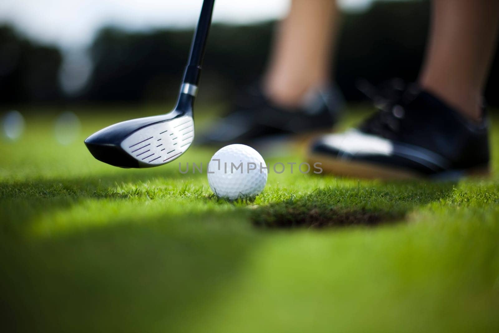 Playing golf, ball
