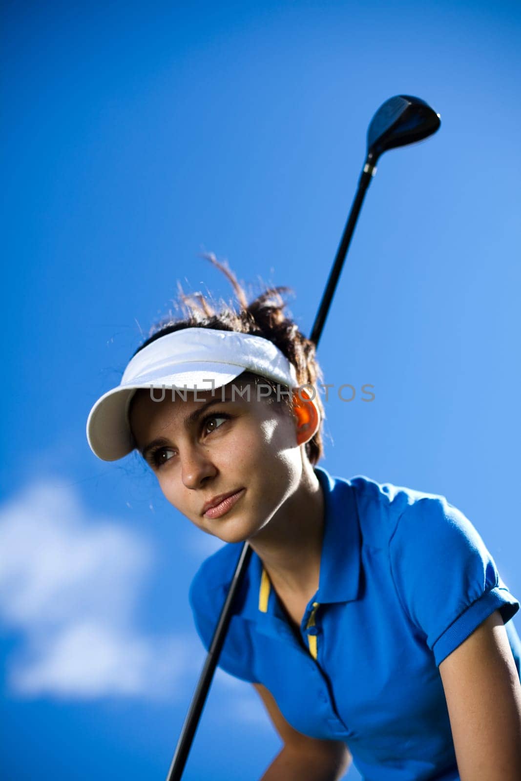 Playing golf, ball
