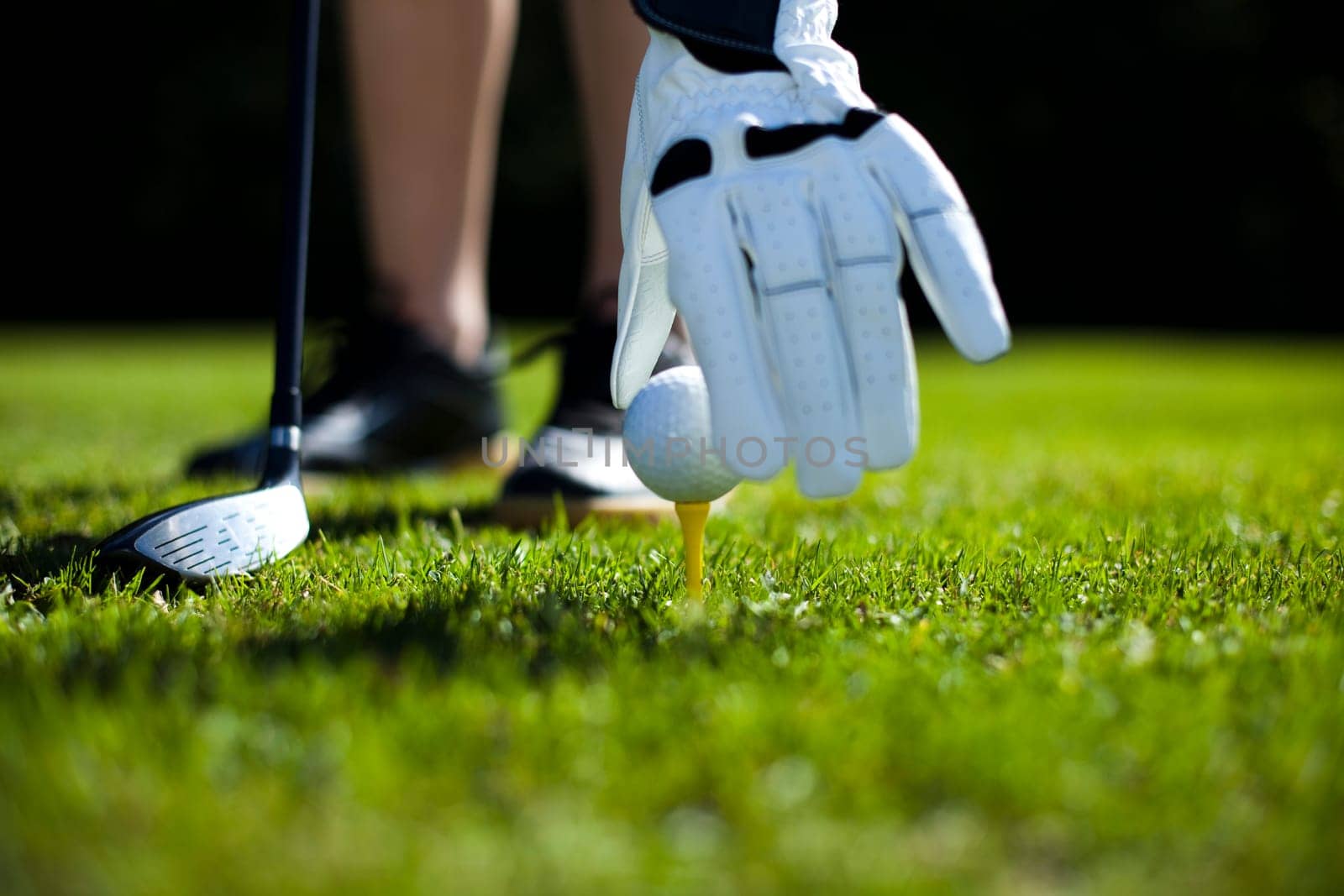 Playing golf, ball