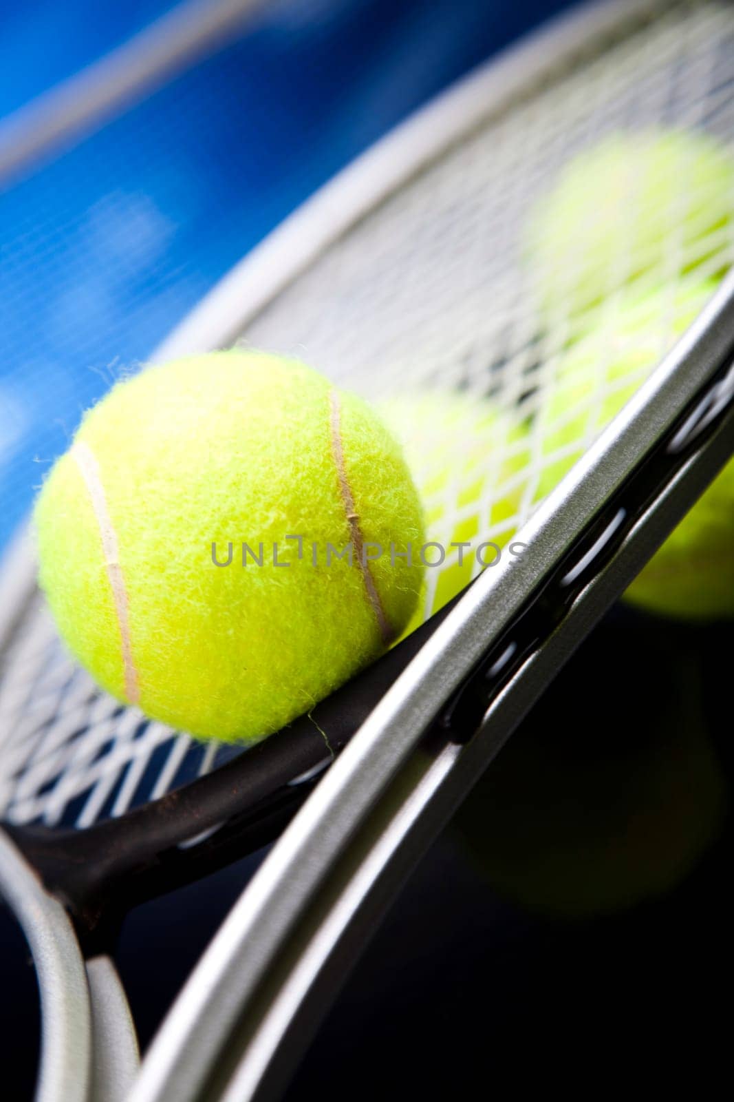Tennis racket and balls