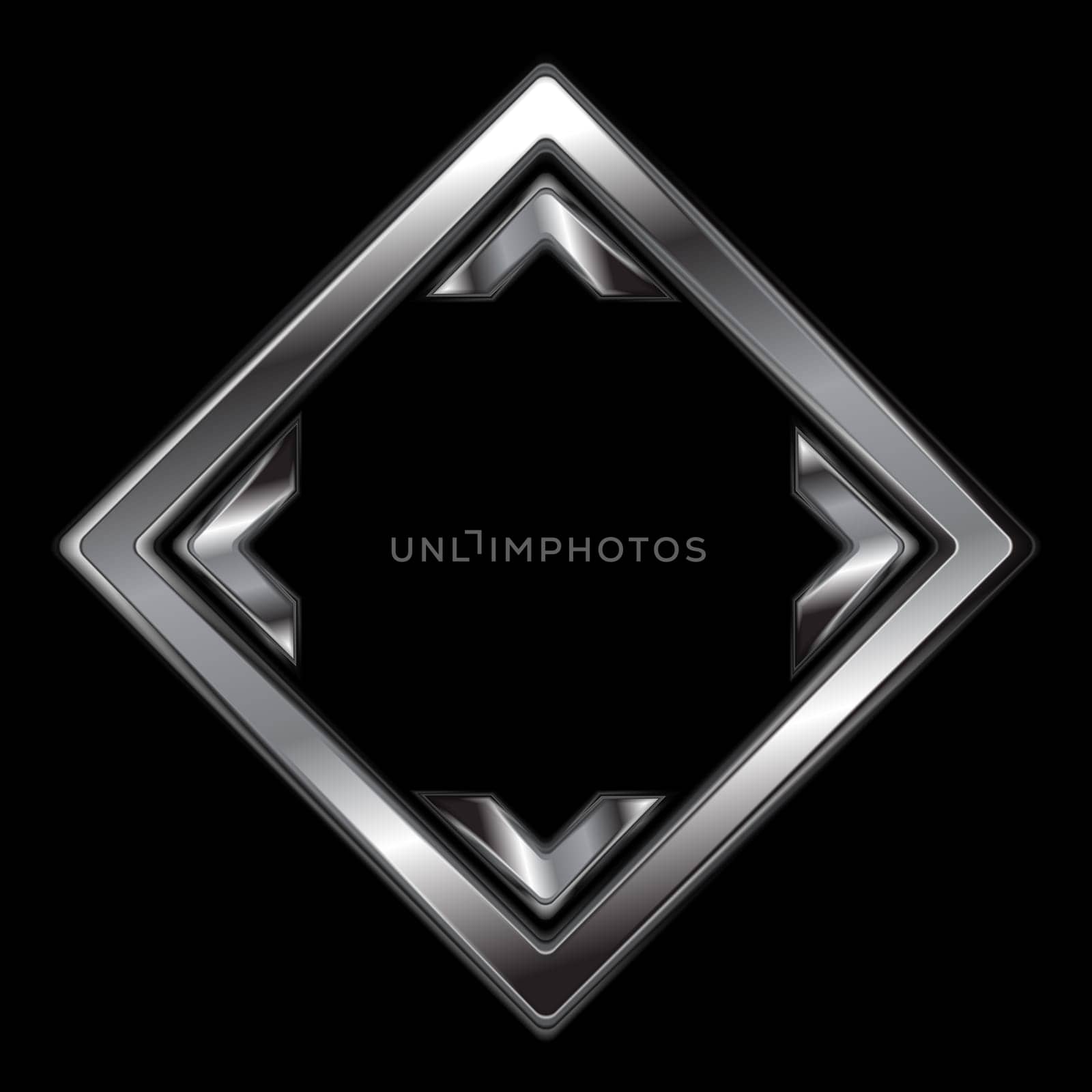 Abstract metallic square shape. Vector logo eps 10