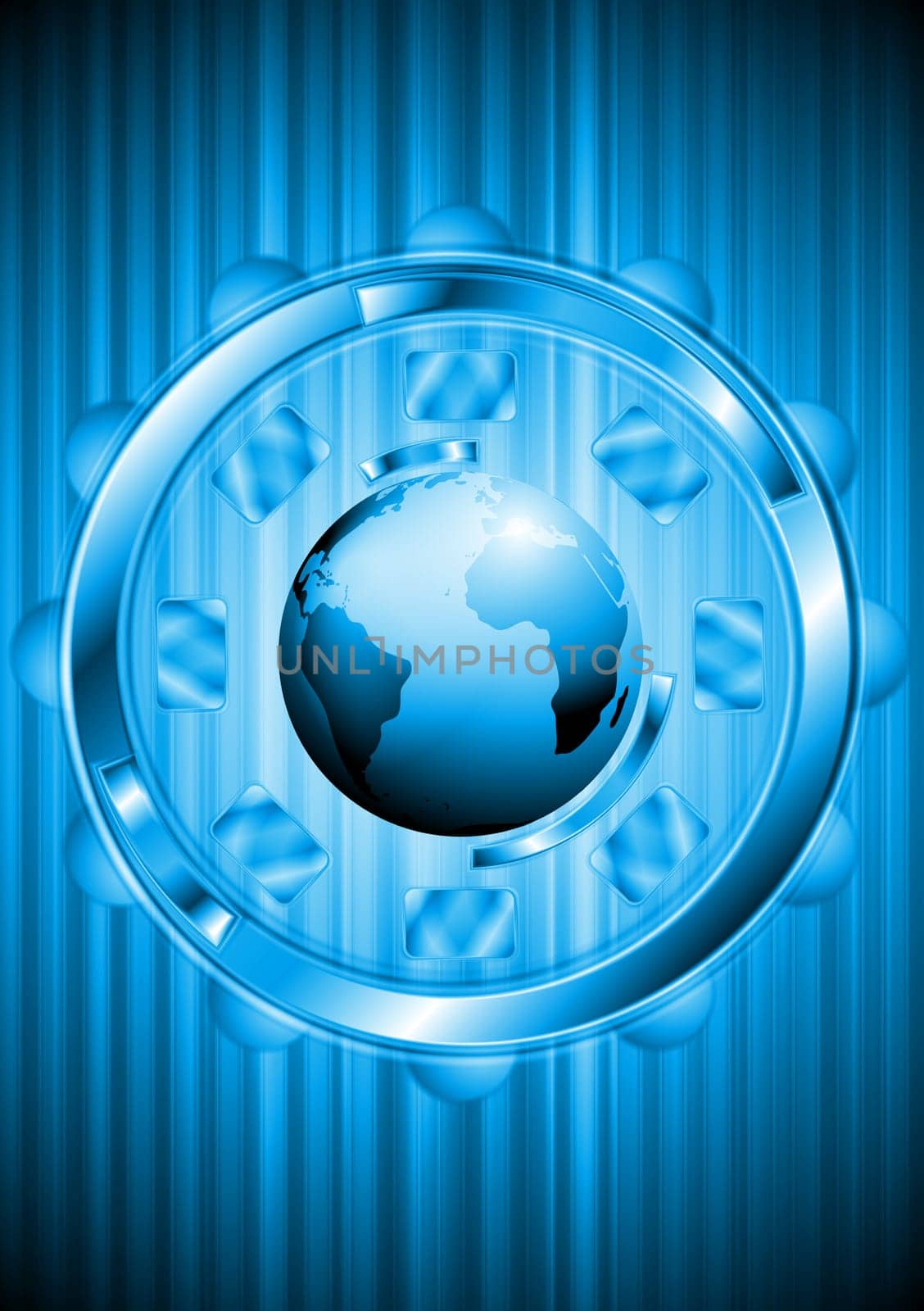 Abstract technology design with globe. Vector background eps 10