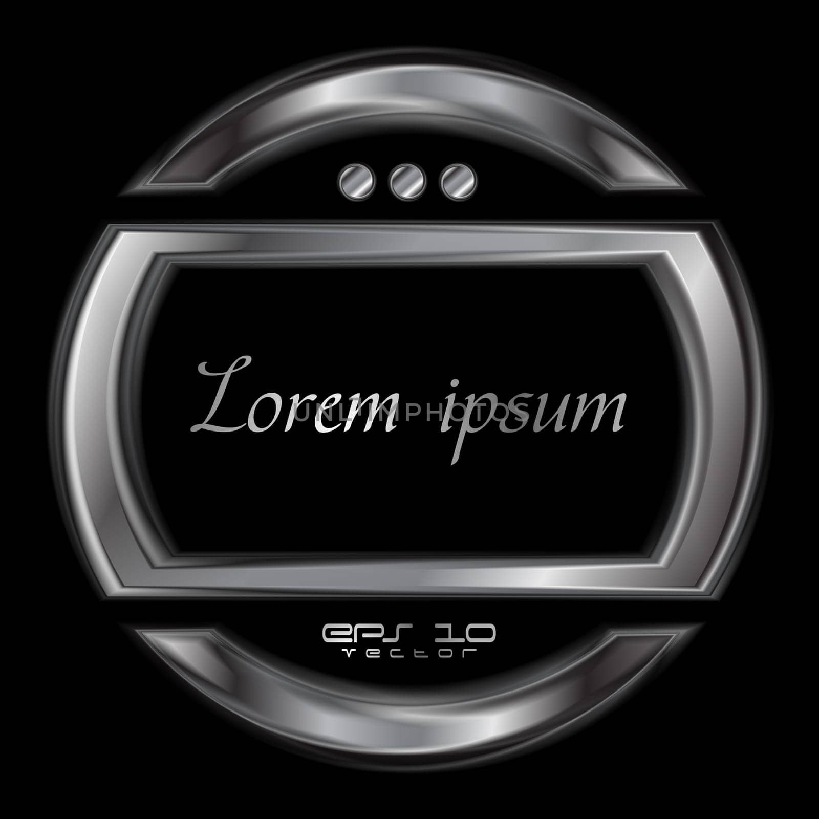 Abstract silver metallic shape. Vector logo eps 10