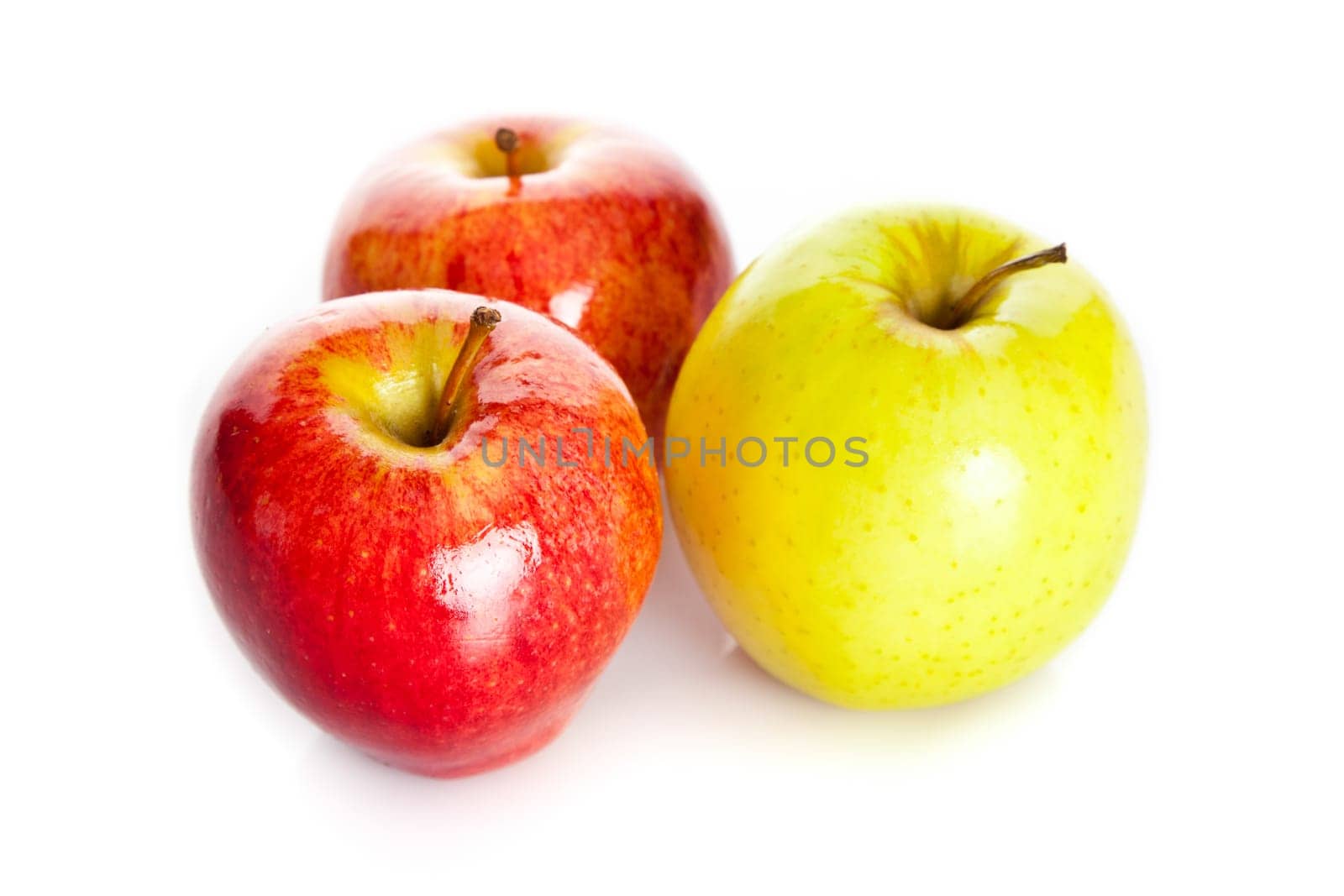 fresh colorful apples isolated on white background
