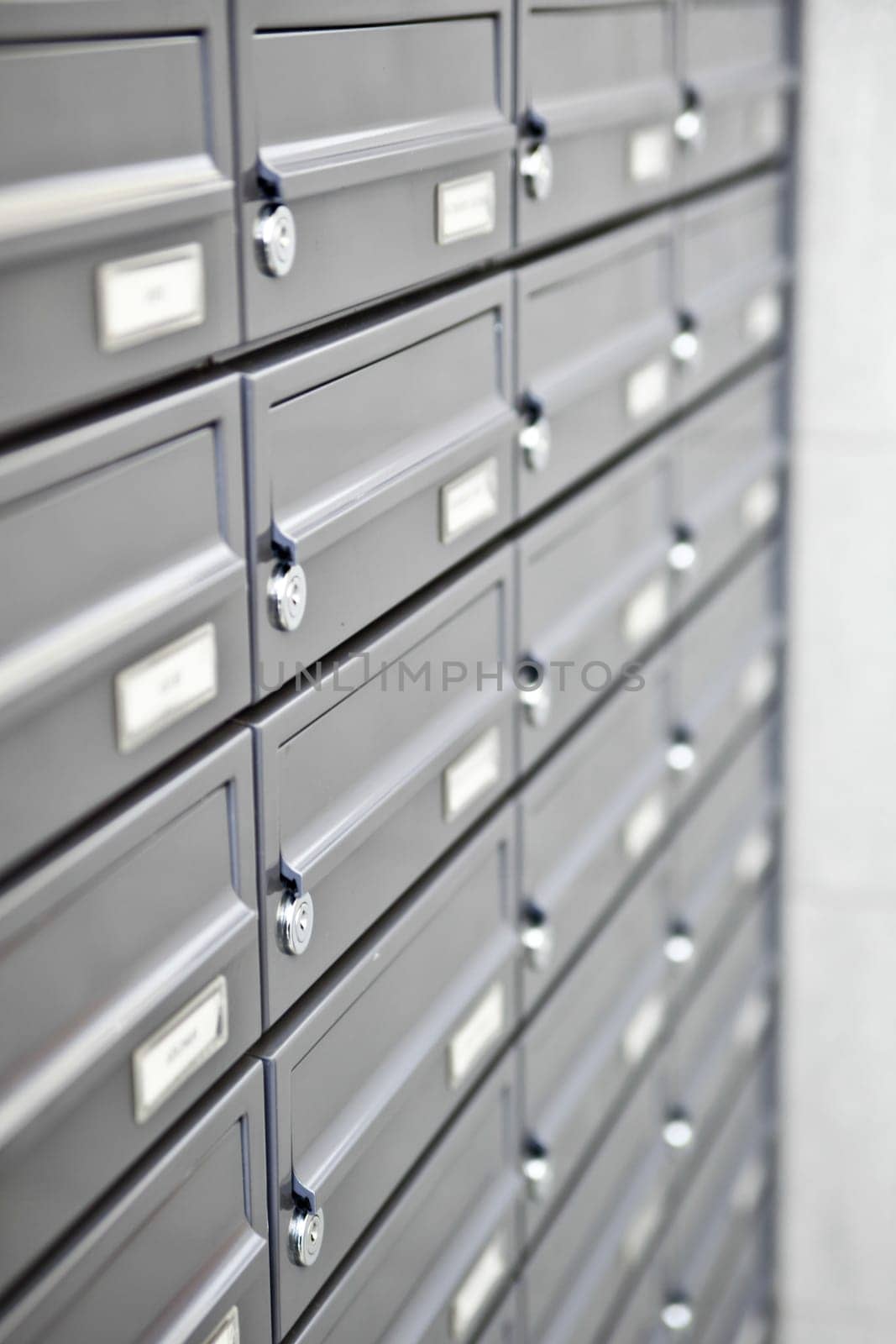 metallic mailboxes.