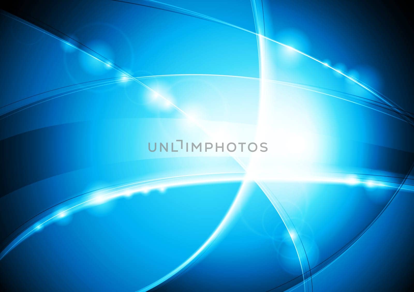 Blue wavy shine background. Vector design eps 10
