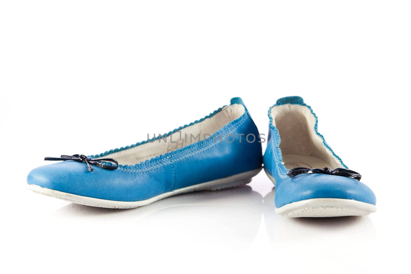 blue dress shoes. children's shoes isolated on a white background