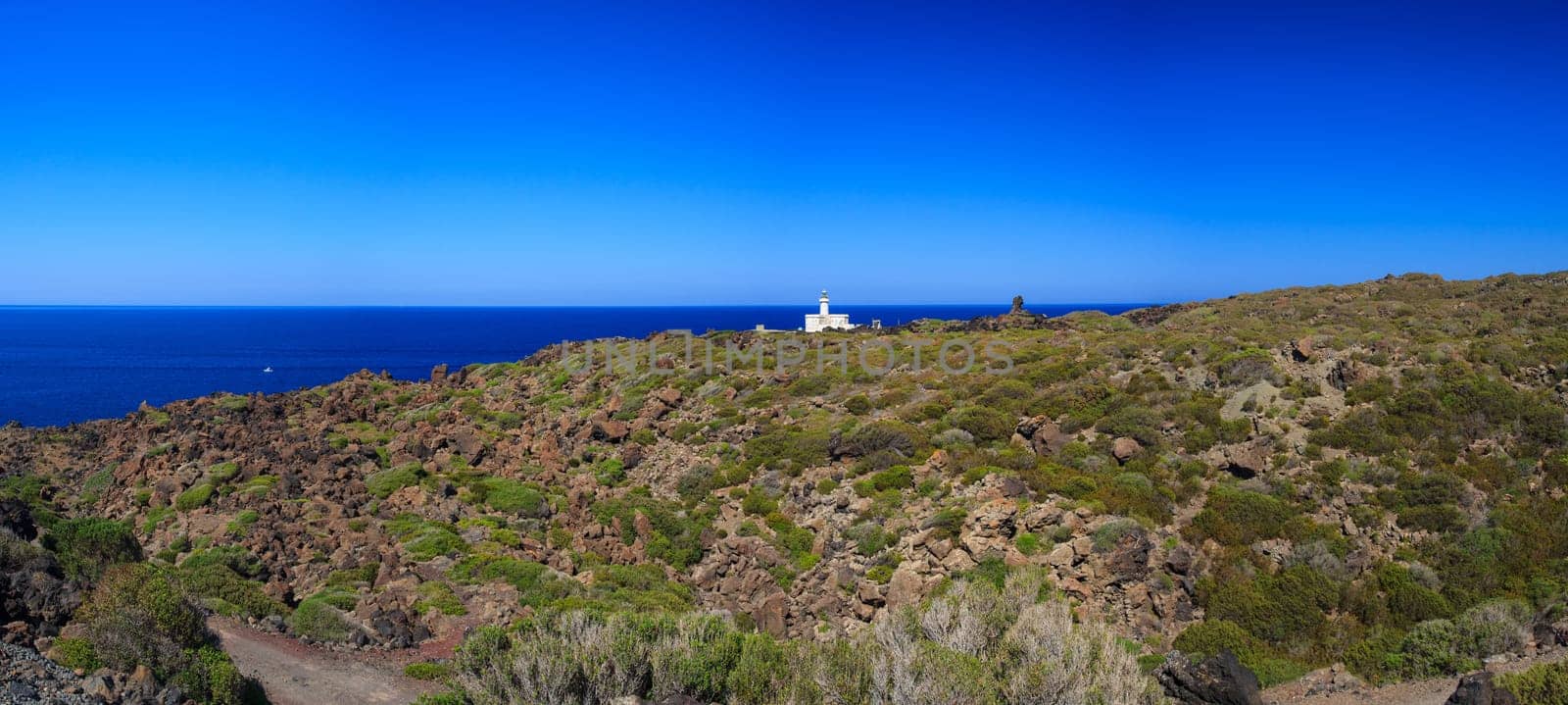 View of Lighthouse in the Pantelleria island, Sicily